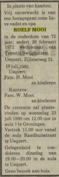 roelf mooi in 1980.